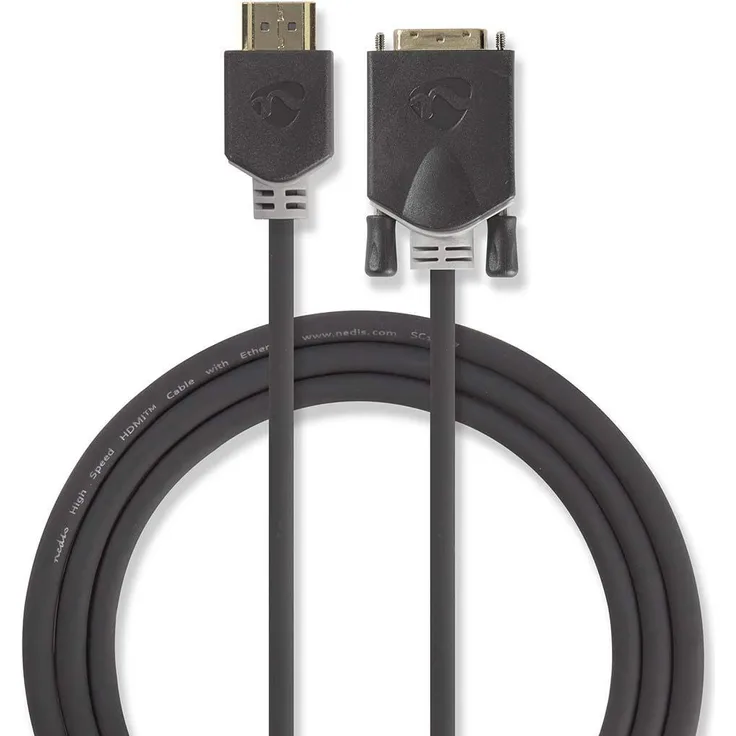 NEDIS HDMI - DVI-Kabel | HDMI -Anschluss - DVI-D 24 +1-polige Stecker | 2,0 m | Anthrazit