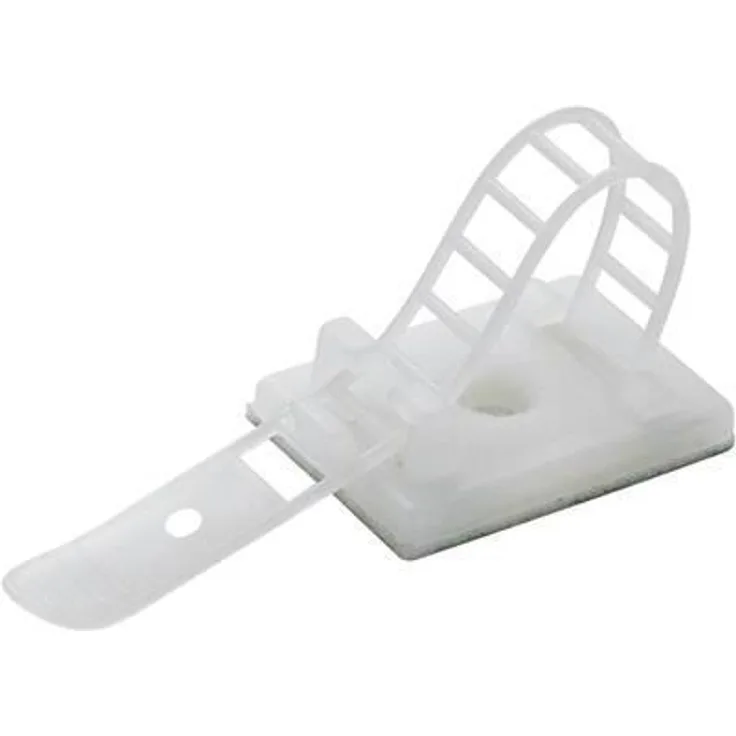 TRU COMPONENTS Befestigungssockel selbstklebend, schraubbar mit Befestigungsbinder Natur 541211 WCT-85 25 St. (541211)