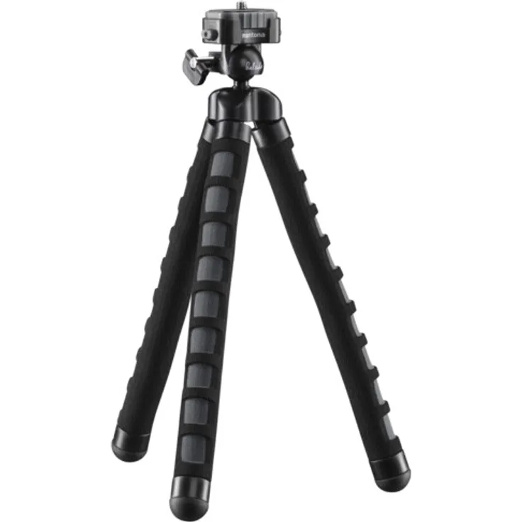 Mantona kaleido Flex leichtes Flex Stativ (mit hochwertigem 360° Kugelkopf, geeignet für Digital und Videokameras, Smartphones und Action Cams) deep grey