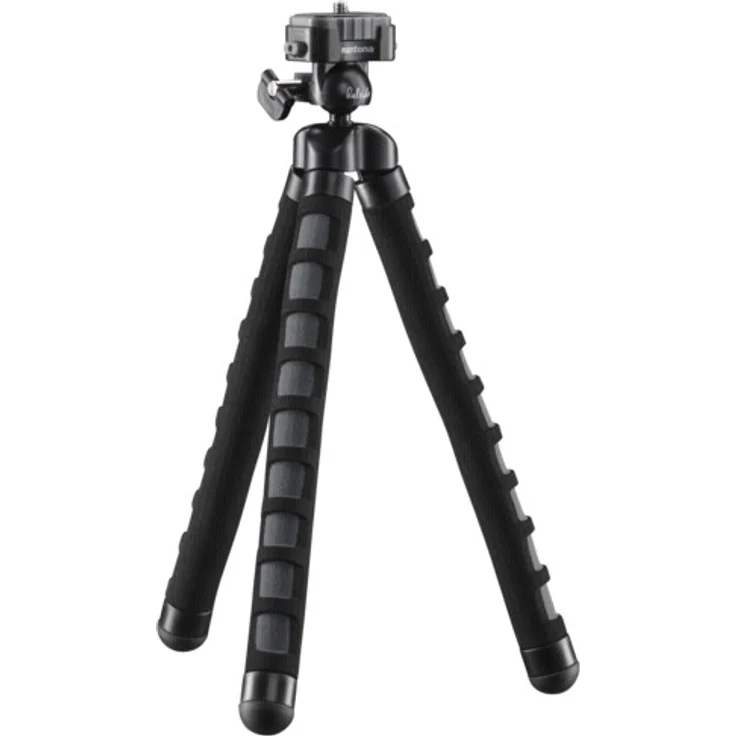 Mantona kaleido Flex leichtes Flex Stativ (mit hochwertigem 360° Kugelkopf, geeignet für Digital und Videokameras, Smartphones und Action Cams) deep grey