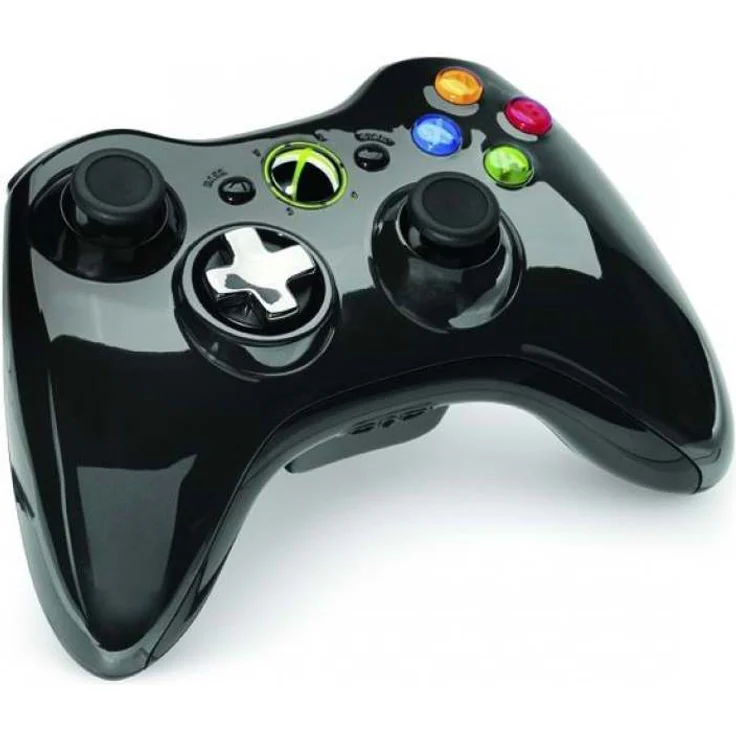 Microsoft Xbox 360 Wireless Controller chrome schwarz – Bild 1