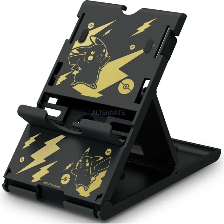 HORI Playstand (Pokémon: Pikachu Black & Gold) Halterung, schwarz-gold