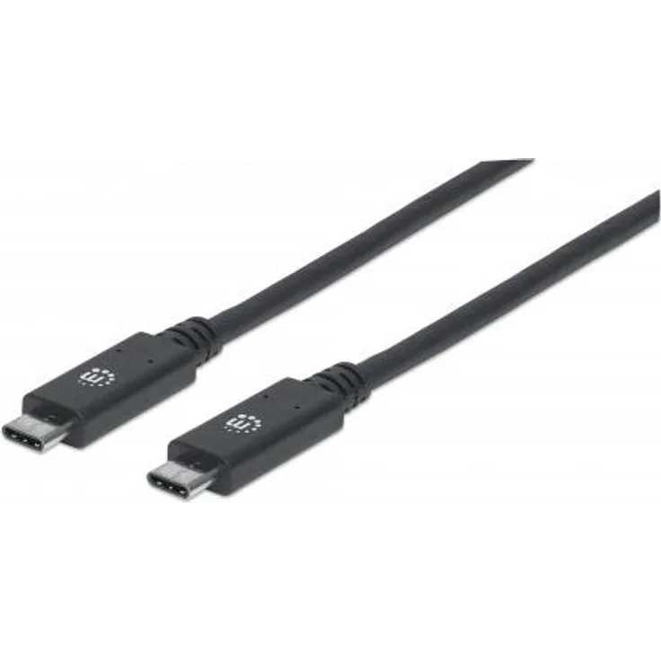 Manhattan SuperSpeed+ USB-C Device Cable - USB-Kabel - USB-C (M) bis USB-C (M) - USB 3.1 Gen 2 - 300 V - 5 A - 1 m - geschirmt, geformt - Schwarz