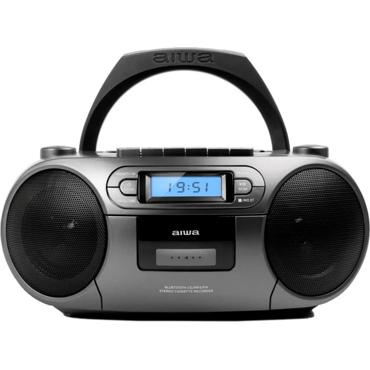 Aiwa BBTC-550MG Tragbarer CD Player mit Radio, Kassette, Bluetooth und USB grau - Preisvergleich – Bild 2