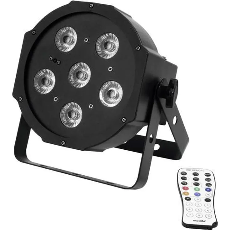 Eurolite LED SLS-603 TCL + UV Floor | Flacher Scheinwerfer mit 5 x 3-W-3in1-LED (RGB) & einer 3-W-UV-LED | Durchschleifausgang zur Spannungsversorgung von bis zu 8 Geräten | Mit Fernbedienung