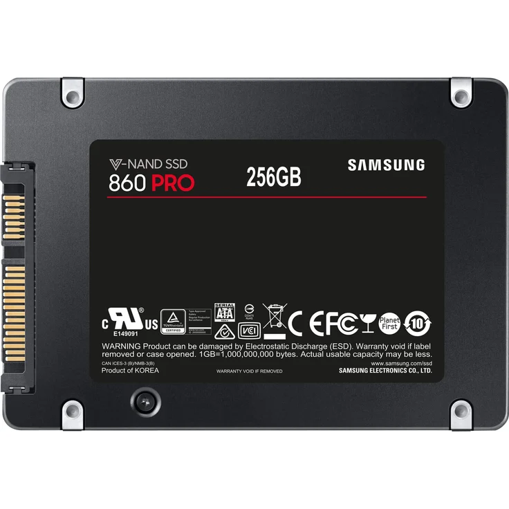 Samsung 860 PRO MZ-76P256BW - Solid-State-Disk - verschlüsselt - 256 GB - intern - 2.5 Zoll (6.4 cm) - SATA 6Gb/s - Puffer: 512 MB - 256-Bit-AES - TCG Opal Encryption 2.0 (MZ-76P256BW) – Bild 4