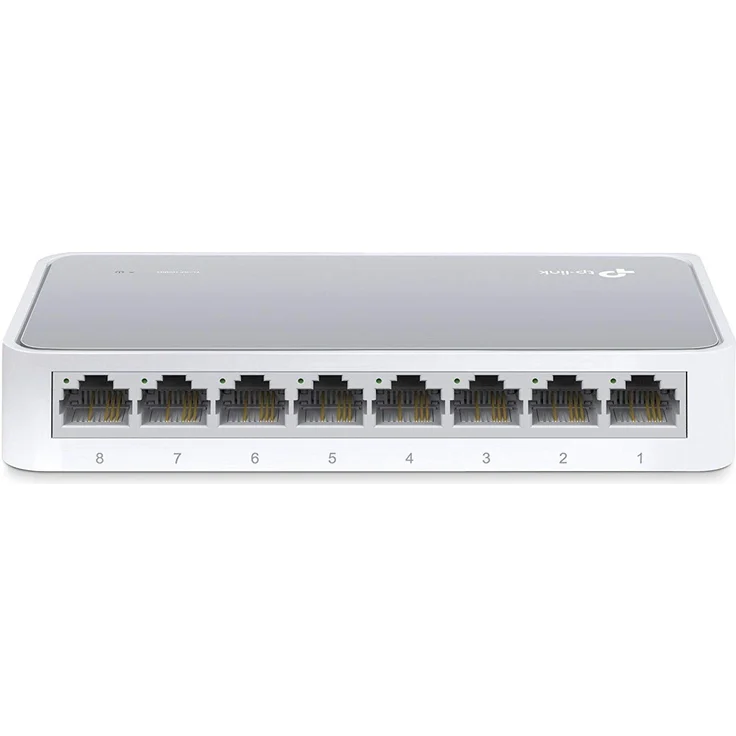 TP-Link TL-SF1008D 8-Port Fast Ethernet--Netzwerk--Lan Switch (10-100Mbit-s, automatische Geschwindigkeits- und Duplexanpassung, Plug-und-Play, Auto-MDI-MDIX, lüfterlos) weiß – Bild 1