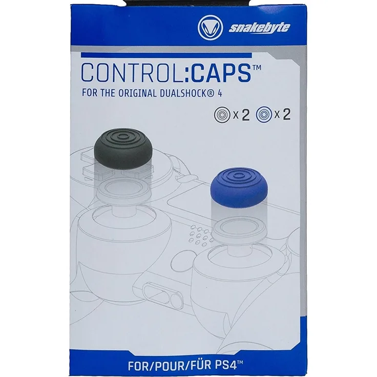 Snakebyte control:caps 4 Stück blau, schwarz (SB909542) (PS4)