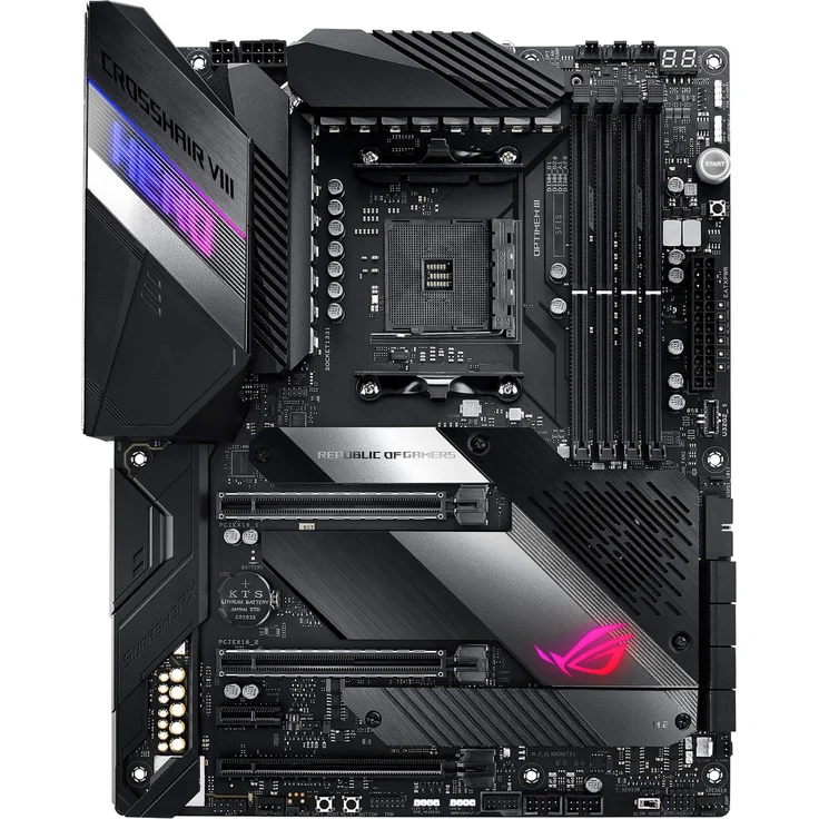ASUS ROG Crosshair VIII Hero Gaming Mainboard Sockel AM4 (Ryzen 3000 kompatibel, ATX-, PCIe 4.0, DDR4, 2.5G Lan, USB 3.2, Aura Sync) – Bild 2