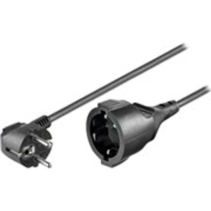 Goobay 94700 Schutzkontakt Verlängerung, 2 m, Schwarz