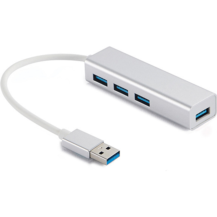 Sandberg USB 3.0 Hub 4 ports SAVER. Hostschnittstelle: USB 3.2 Gen 1 (3.1 Gen 1) Type-A, Hub-Schnittstellen: USB 3.2 Gen 1 (3.1 Gen 1) Type-A. Datenübertragungsrate: 5000 Mbit/s, Produktfarbe: Silber, Gehäusematerial: Aluminium. Menge pro Packung: 1 Stück