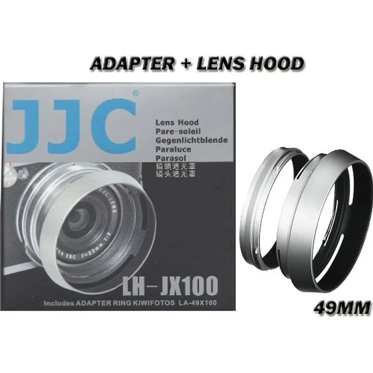 JJC LH-JX100 Silber Metall Gegenlichtblende Adapter Ring für Fujifilm X100 X100S X100T ersetzen AR-X100