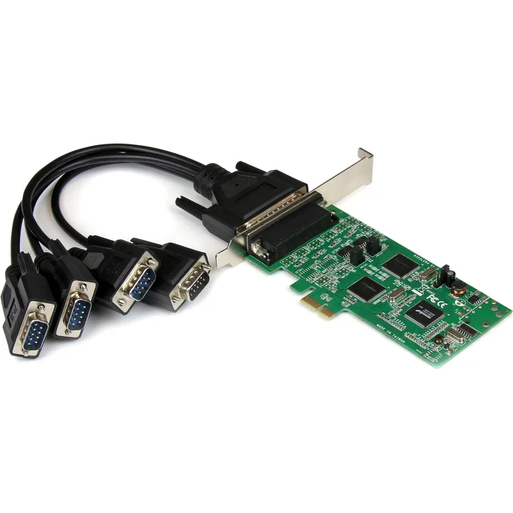 StarTech.com 4 Port Serielle PCI Express Schnittstellenkarte - 2 x RS232 2 x RS422 - RS485 - PCIe Adapter Karte mit Breakout Kabel