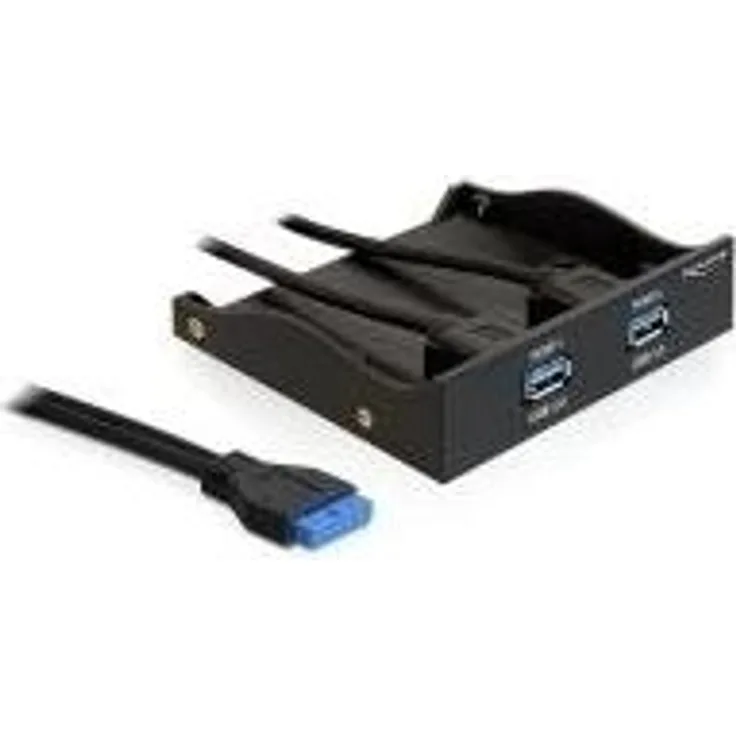 DeLock Front Panel mit 19-Polig USB 3.0 Polig Header (2X USB 3.0 für 8, 9 cm (3, 5 Zoll) bis 13, 3 cm (5, 25 Zoll) Schacht)