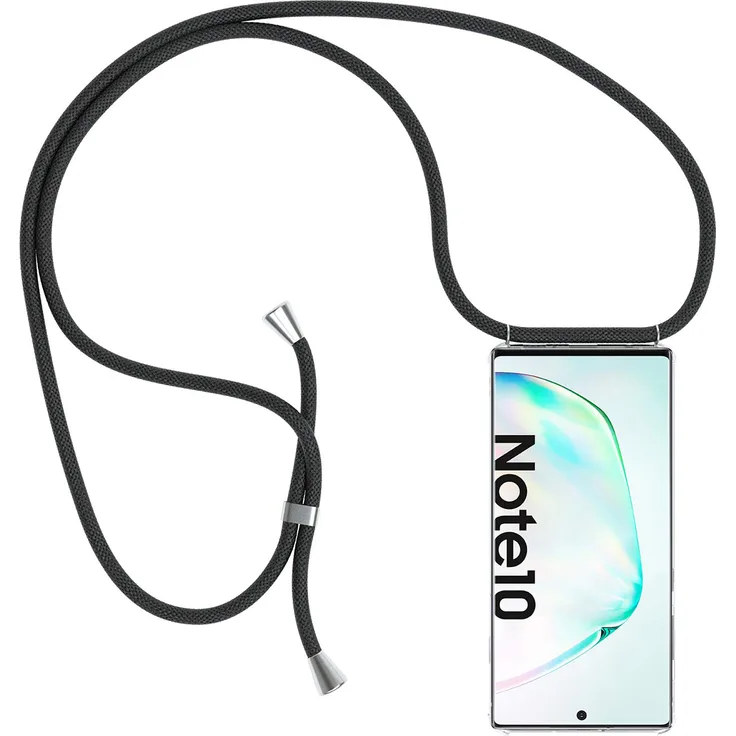 Slabo Halsband Hülle Necklace Kette für Samsung Galaxy Note 10 INKL. Hülle zum Schutz des Smartphones - SCHWARZ / TRANSPARENT