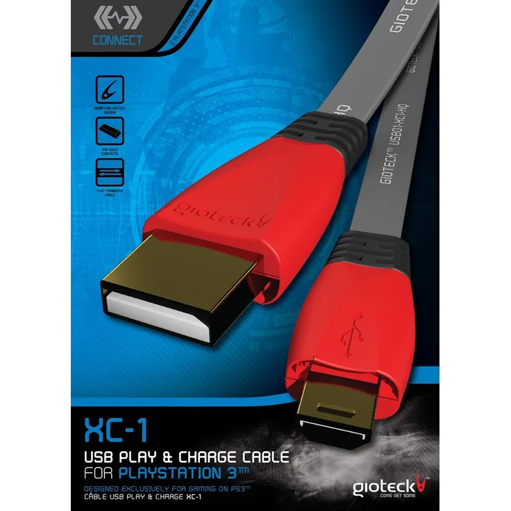 Gioteck XC-1 Play & Charge USB-Kabel (211941) (PS3)