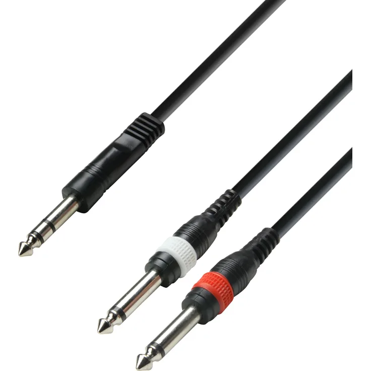 K3 YVPP 0100 Audiokabel 6,3 mm Klinke stereo auf 2 x 6,3 mm Klinke mono 1 m
