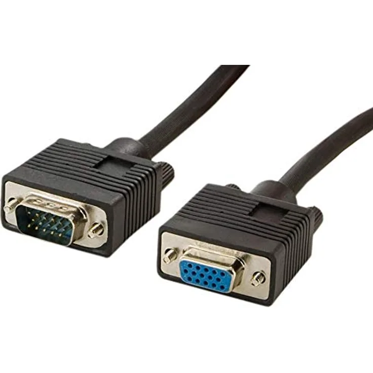 PremiumCord VGA Verlängerungskabel 2 m, M-F, HQ (Koax), SVGA Video Monitor Coaxial Kabel für FULL HD 1080p, DDC2, schwarz