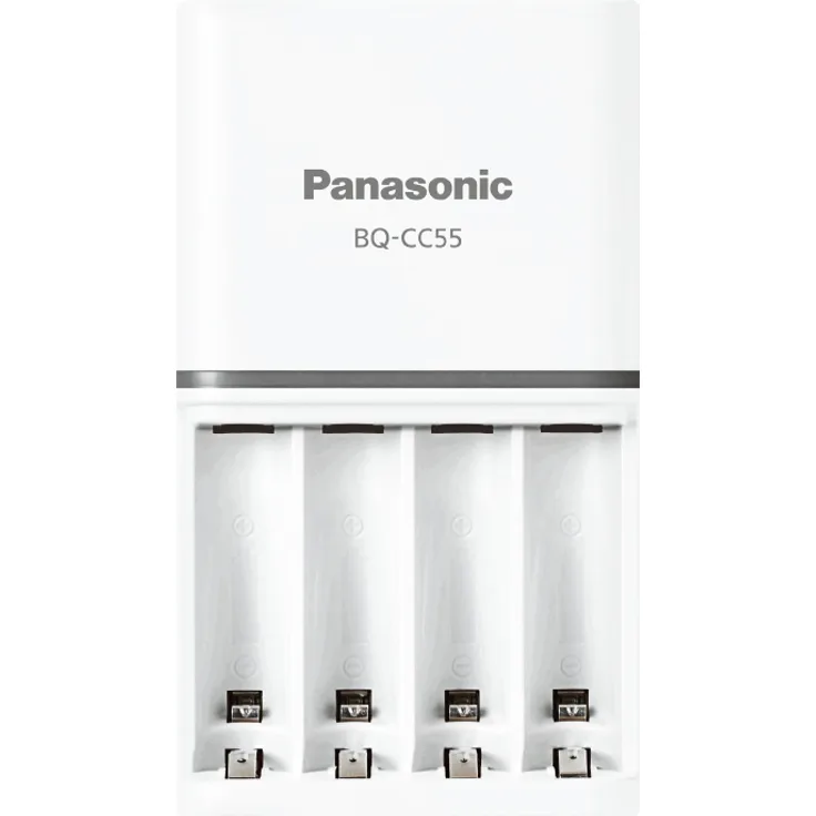 Panasonic eneloop, Intelligentes Schnellladegerät, für 1-4 Ni-MH Akkus AA-AAA, mit LED-Anzeige und Einzelschachtüberwachung