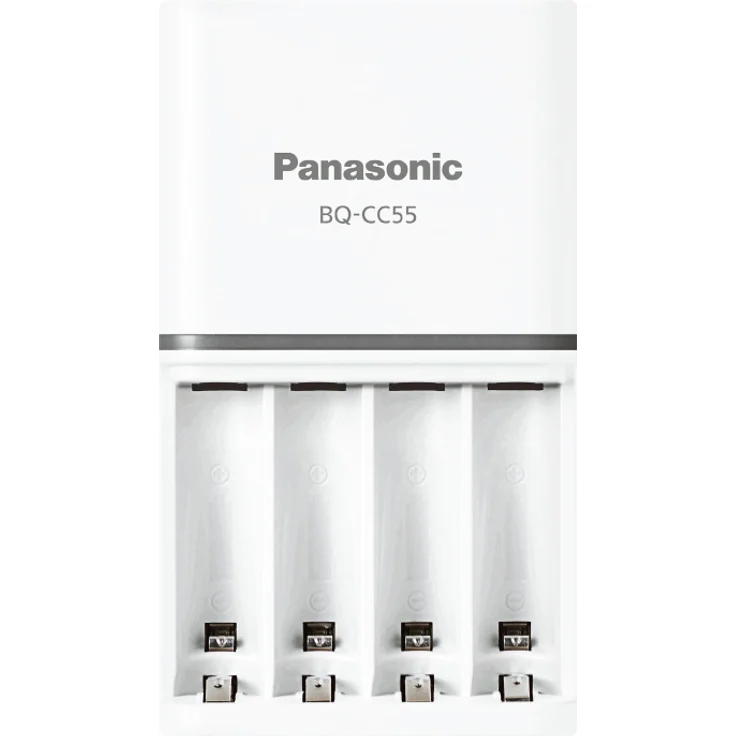 Panasonic eneloop, Intelligentes Schnellladegerät, für 1-4 Ni-MH Akkus AA-AAA, mit LED-Anzeige und Einzelschachtüberwachung