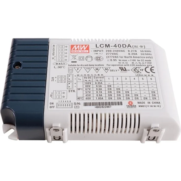 Meanwell Netzgerät, LCM-40DA, stromkonstant, dimmbar: Dali, 220-240V AC/50-60Hz, 2-100V , 0,23 A, 35 
