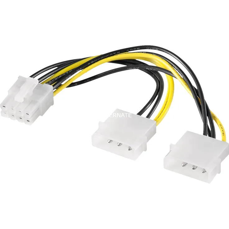 Wentronic Goobay Internes PC-Stromkabel, 0.15 m - 2x 5,25 Stecker > 8-pin PCI Express Kupplung (93241)