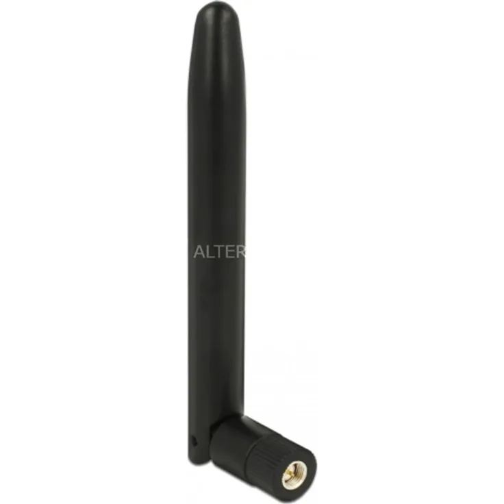 DELOCK LoRa 863-928 MHz Antenne SMA Stecker 0,5 dBi omnidirektional mit Kippgelenk schwarz