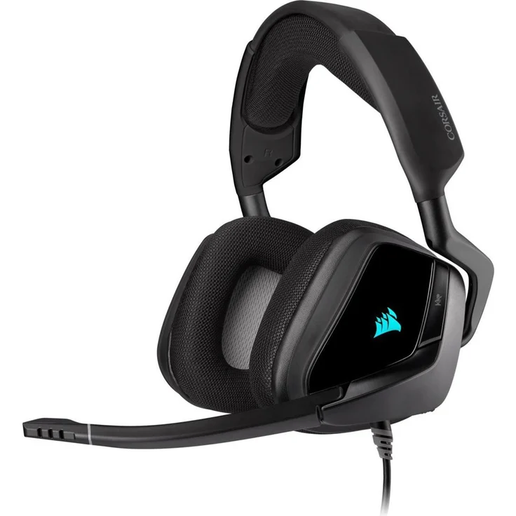 Corsair Void Elite RGB USB Gaming Headset (7.1 Surround Sound, iCUE RGB-Beleuchtung, Mikrofaser und Memory-Schaumstoff Ohrpolster, für PC, Xbox One, PS4, Switch und Mobilgeräte) carbon – Bild 1