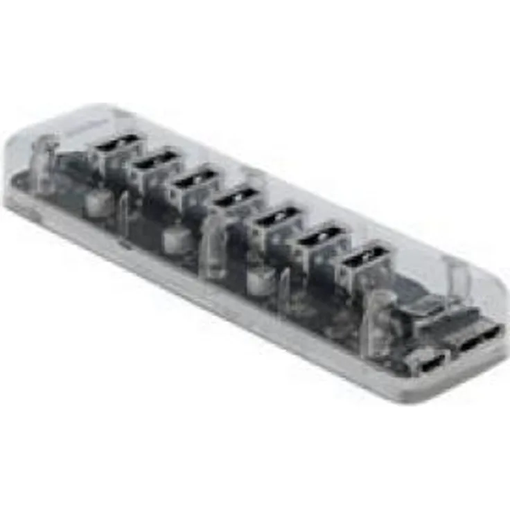 Delock Externer USB 3.0 Hub mit 7 Ports transparent