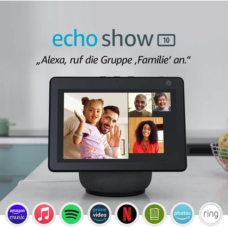 Amazon Echo Show 10 (3. Generation), hochauflösendes Smart Display mit Bewegungsfunktion und Alexa, Anthrazit – Bild 2