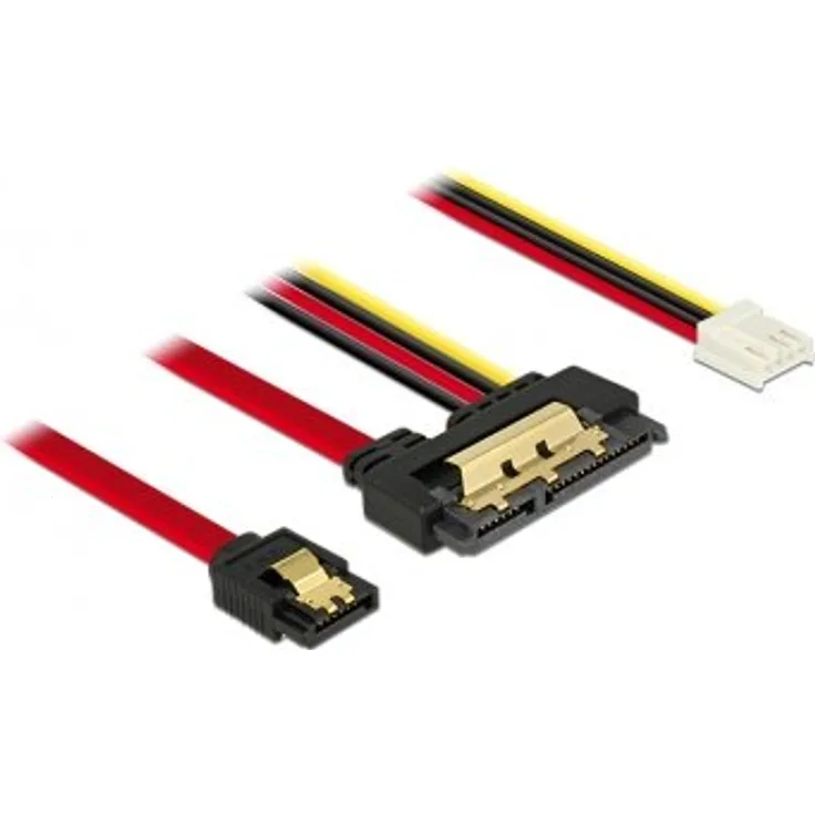 DeLOCK - SATA-Kabel - Serial ATA 150/300/600 - 4-Pin-Mini-Stromversorgungsstecker, SATA (R) bis SATA Combo (R) gerade - 30 cm (85234)