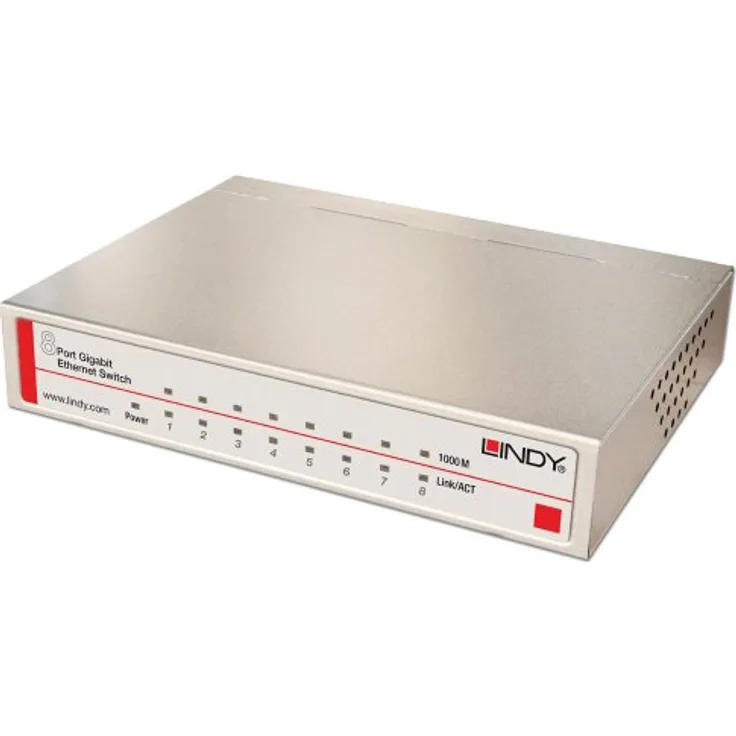 LINDY 8 Port GIGABIT Desktop Switch 10-100-1000 - Zubehör PC, 25045