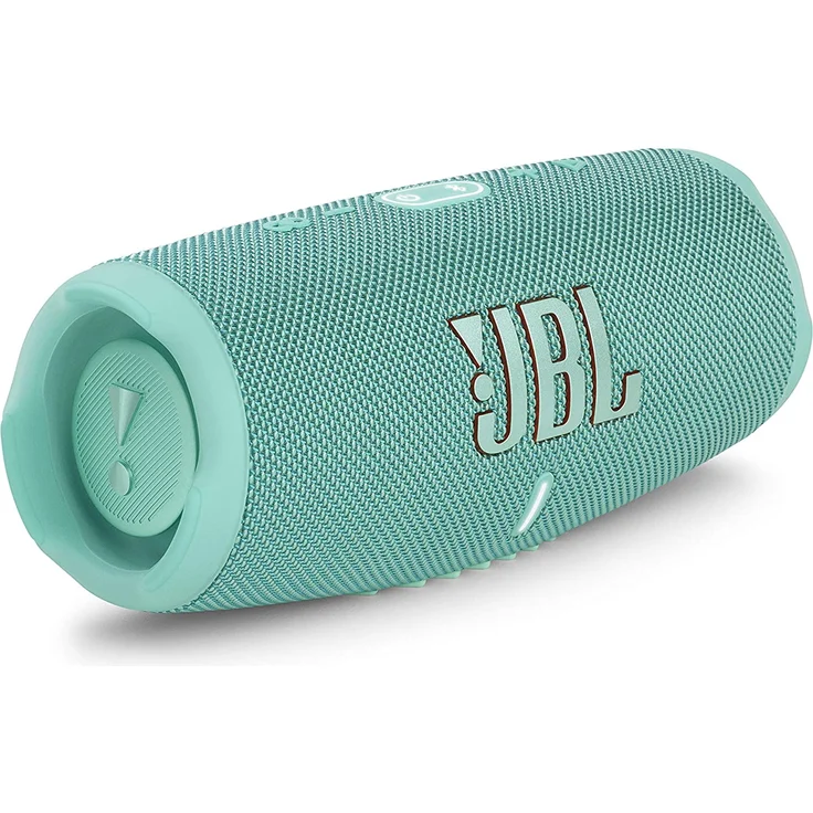 JBL Charge 5 Bluetooth-Lautsprecher mit 20 Stunden Akkulaufzeit, Powerbank, PartyBoost, wasserfest türkis – Bild 2