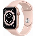 Apple Watch Series 6 Smartwatch GPS, 40mm, Aluminiumgehäuse Gold, Sportarmband Sandrosa