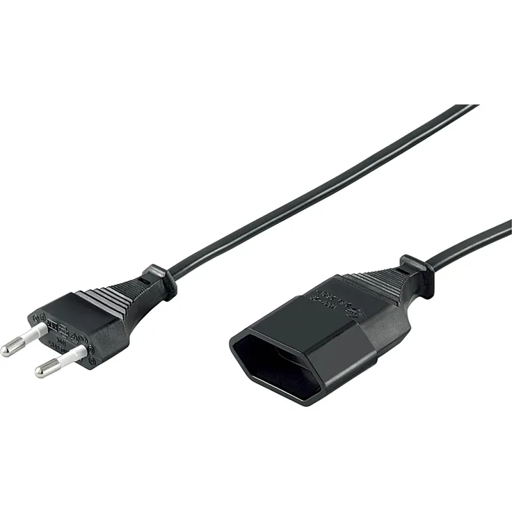 Goobay 50508 Stromkabel Verlängerung, Netzkabel, Verlängerungskabel für Typ-C-Eurostecker auf Typ-C Eurobuchse, 3m, schwarz