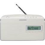 Grundig Music 7000 Tragbares Radio mit Wecker, LCD-Display, silber