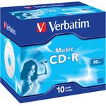 Verbatim Musik CD-R mit 80 Minuten - 16-fache Brenngeschwindigkeit - Rohling zum Daten sichern und brennen, 10 Stück (Case)