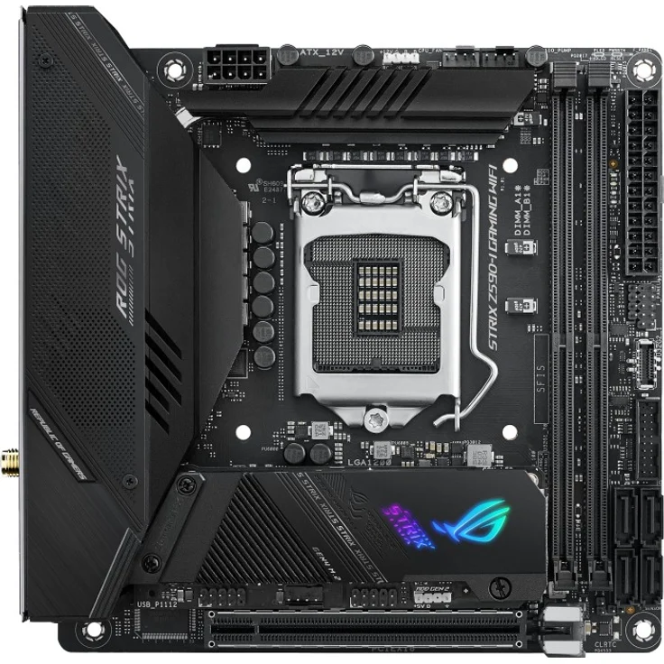 ASUS ROG STRIX Z590-I GAMING WIFI - Mini-ITX, Intel Z590, LGA 1200 (Sockel H5), Dual-channel DDR4-SDRAM (90MB1680-M0EAY0) – Bild 2
