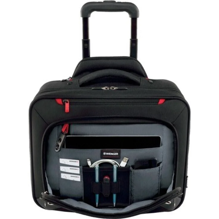 Wenger 600664 Transfer erweiterbar auf Rädern Laptop Aktentasche, gepolsterte Laptopfach mit iPad-Tablet - eReader Tasche in schwarz {18 Liter}