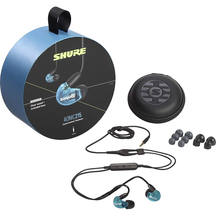 Shure AONIC 215 In-Ear Kopfhörer mit Mikrofon, geeignet für Sport, blau – Bild 2