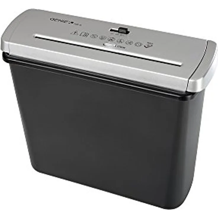 Genie 106 S silber Aufsatz-Aktenvernichter mit Teleskoparm für jeden Papierkorb (bis zu 6 Blatt, Streifenschnitt, inkl. Papierkorb) schwarz