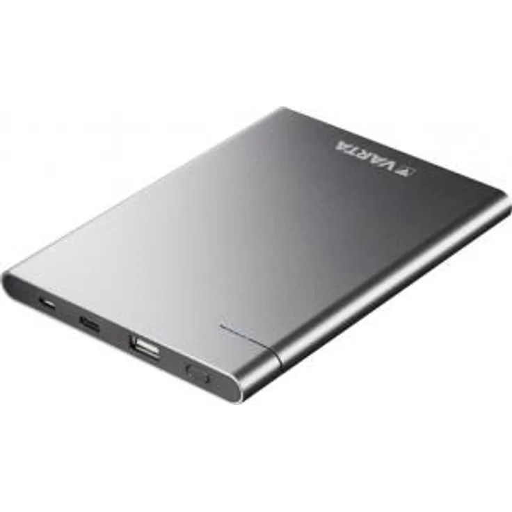VARTA Slim Power Bank 12000 mAh -Externer Li-Polymer Akku (mit 2 USB Ausgängen USB Typ C 5V-3.0A & USB 5V-2.4A - geeignet für Apple, Samsung, Huawai und weitere Geräte - inkl. 50 cm Micro USB Kabel)