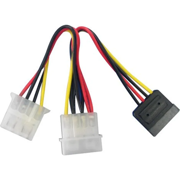 LINDY SATA-5.25'' Power Adapter Splitter Cable, 0.15m - Stromkabel (0.15m, 0,15 m, Mehrfarbig)