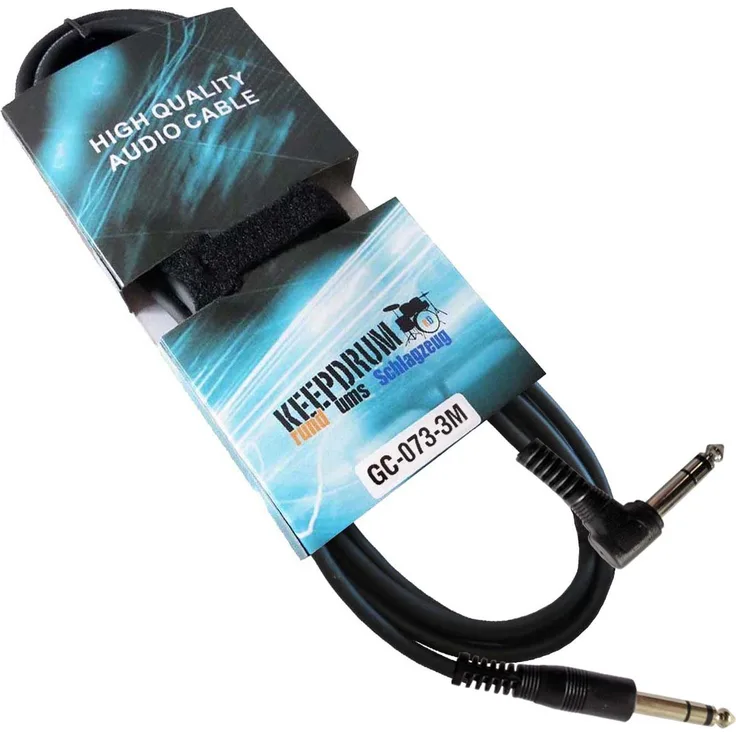 KEEPDRUM GC-073 3m Stereo-Audiokabel Klinke 6,3mm Winkelstecker