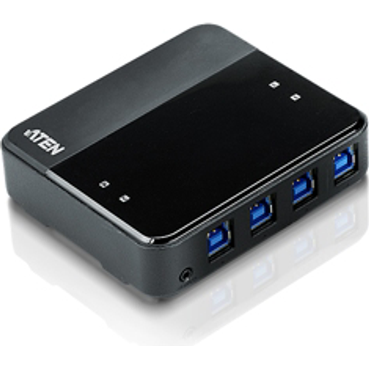 ATEN US434-AT USB 3.0-Peripheriegeräte-Switch mit 4-Port schwarz