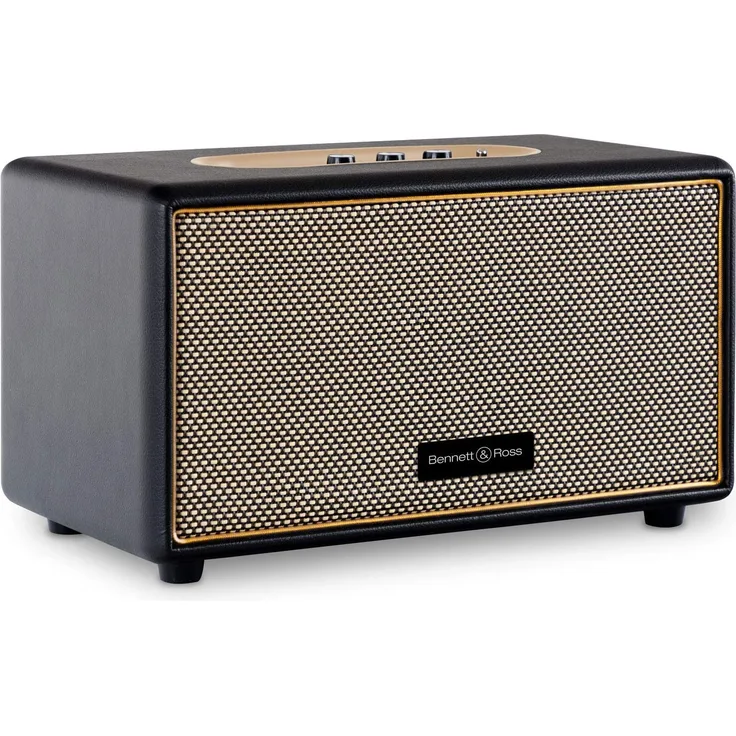 Bennett & Ross BB-860BK Blackmore Retro Bluetooth Lautsprecher in Lederoptik schwarz