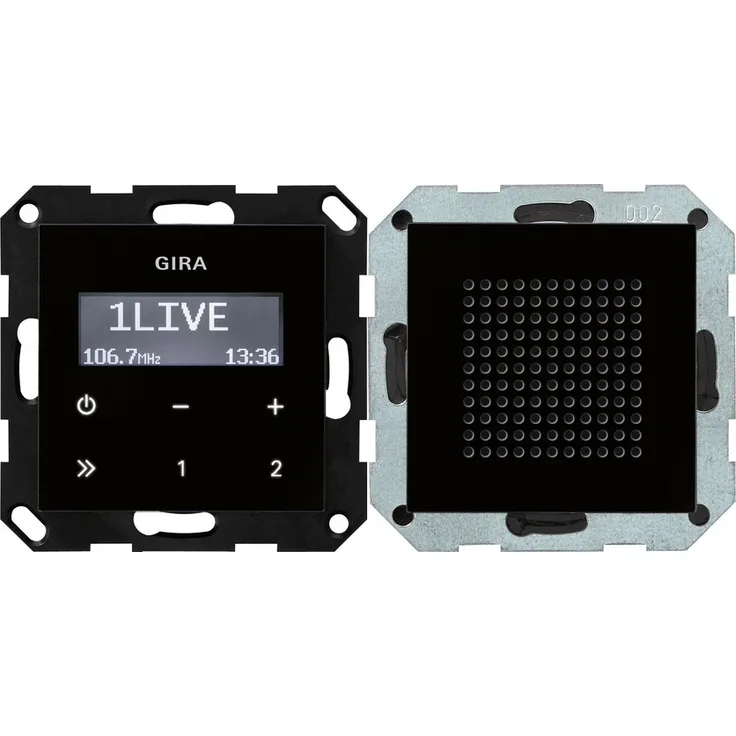 Gira 228005 Unterputz Radio RDS System 55, schwarzglasoptik