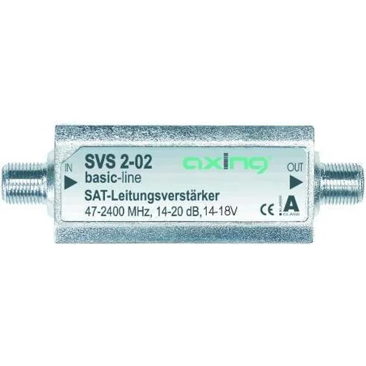 Axing SVS 2-02 Satelliten-Leitungsverstärker Inline Breitband (20 dB, 47 - 2400 MHz)