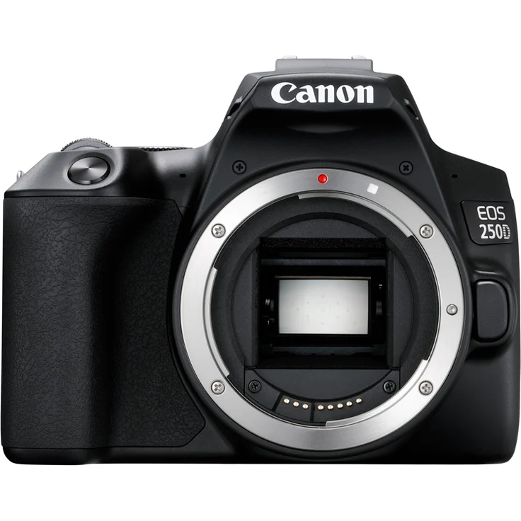 Canon EOS 250D Digitale Spiegelreflexkamera (24,1 Megapixel, 7,7 cm (3 Zoll) Vari-Angle Display, APS-C-Sensor, Dual Pixel CMOS AF, 4K, Full-HD, DIGIC 8, WLAN, Bluetooth) Gehäuse Body schwarz – Bild 1
