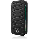 Mercedes-Benz Book Case Genuine Leather Black, Pattern III, für Samsung G955 Galaxy S8 Plus, MEFLBKS8LWHCLBK, Blister #3700740404058